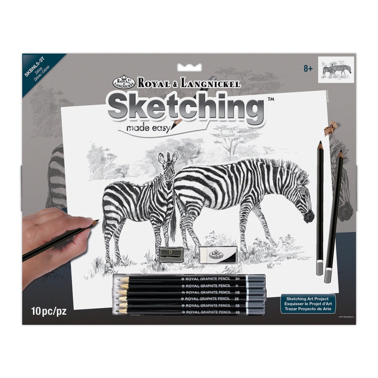SKBNL5 | Sketching Made Easy™ Zebras 10pc 11.25" x 15.375" Sketching Art Project